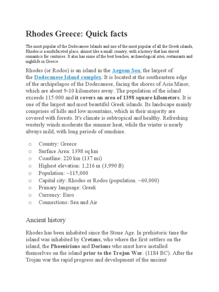Rhodes Greece: Quick Facts | Rhodos Griechenland Karte – IIOMI