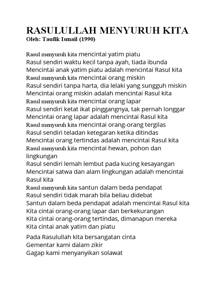 Puisi Cinta dan Teladan Rasulullah | PDF | Seni | Agama & Spiritualitas