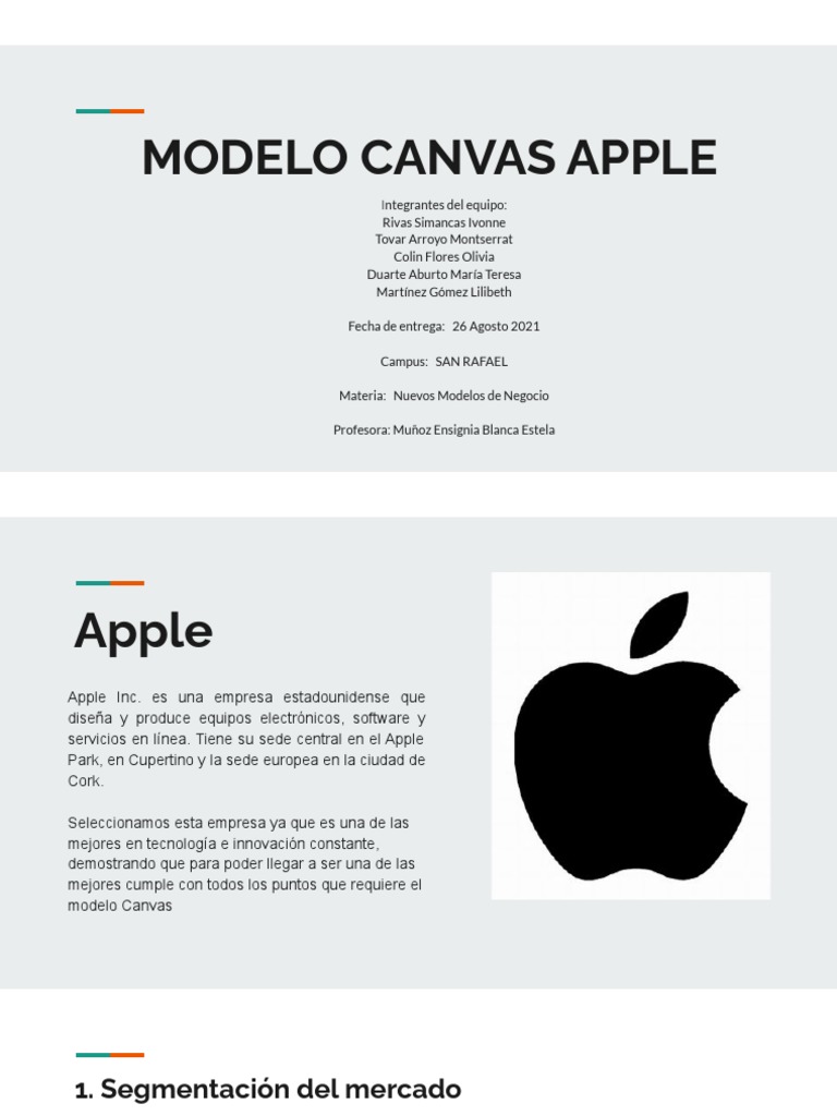 Modelo Canvas de Apple: Estrategias Clave | PDF | Apple Inc. | Informática