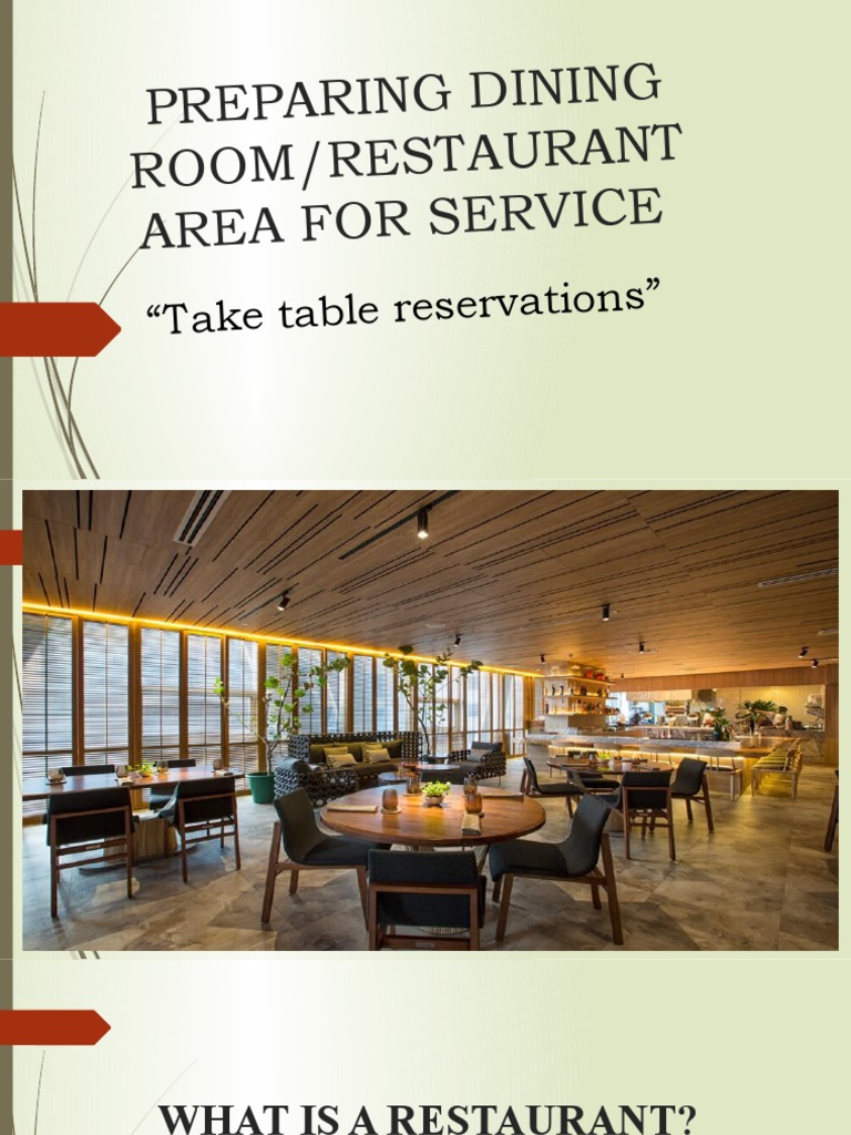 Preparing The Dining RoomRestaurant Area For Service | PDF | Restaurants
