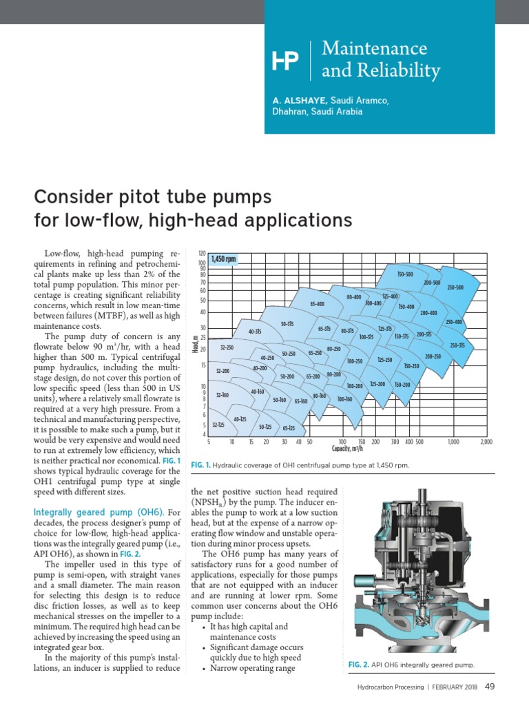Pitot Tube Pumps for High-Head Needs | PDF | Pump | Liquids