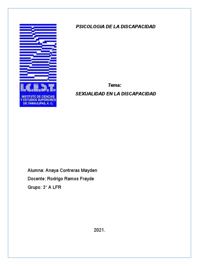 Sexualidad y Discapacidad: Mitos y Realidades | PDF | Invalidez | La ...