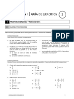Guía de Ejercicios de Matemática I sobre Proporcionalidad y Porcentajes