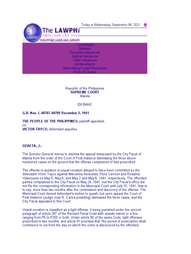 Supreme Court PDF Statute Of Limitations Crime & Violence