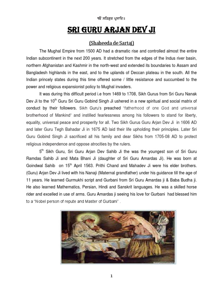 Sri Guru Arjan Dev Ji | Download Free PDF | Guru Granth Sahib | Bhakti ...