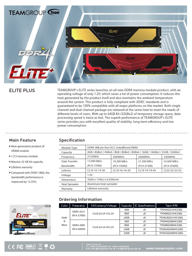 Elite Plus: Main Feature Specification | PDF | Electronics | Computer ...