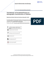 The Behavior of Household Finance On Demographic Characteristics in Pakistan