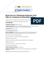 JAMA Facial Plastic Surgery: Novel Use of A Volumizing Hyaluronic Acid Filler For Treatment of Infraorbital Hollows