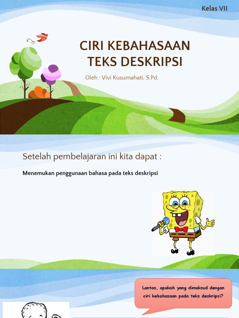 Ciri Kebahasaan Teks Deskripsi PDF