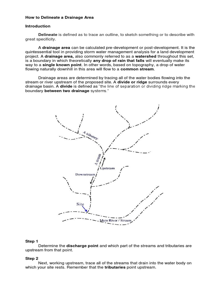 4 How To Delineate A Drainage Area PDF Drainage Basin Stream
