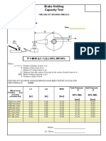 Brake Holding Capacity Test: P BHC (L1 / L2) X 80% OR 60%