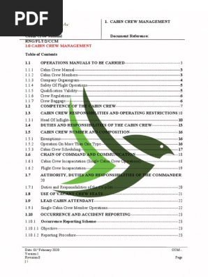 Cabin Crew Management Manual | PDF | Flight Attendant | Audit