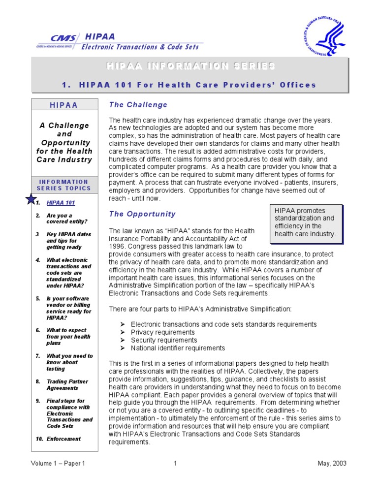 Hipaa101 1 | PDF