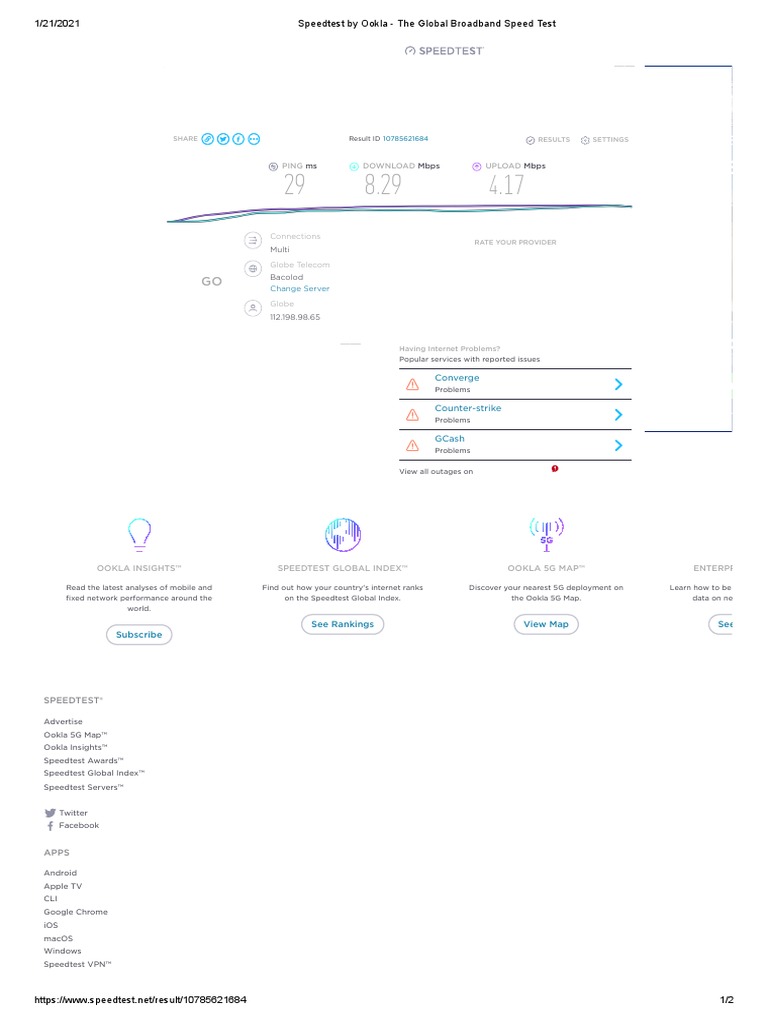 Speedtest by Ookla The Global Broadband Speed Test PDF