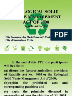 Ecological Solid Waste Management ACT OF 2000