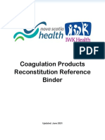 Coagulation Reconstitution Reference Binder Part 1 Updated July 2021
