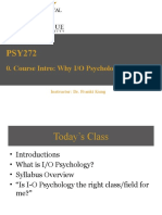 Course Intro: Why I/O Psychology?: Instructor: Dr. Franki Kung