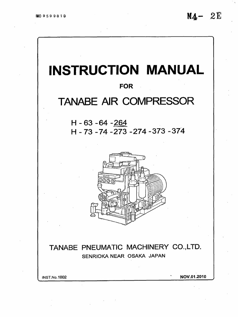 m4-2 Main Air Compressor Instruction Manual | PDF | Water | Switch