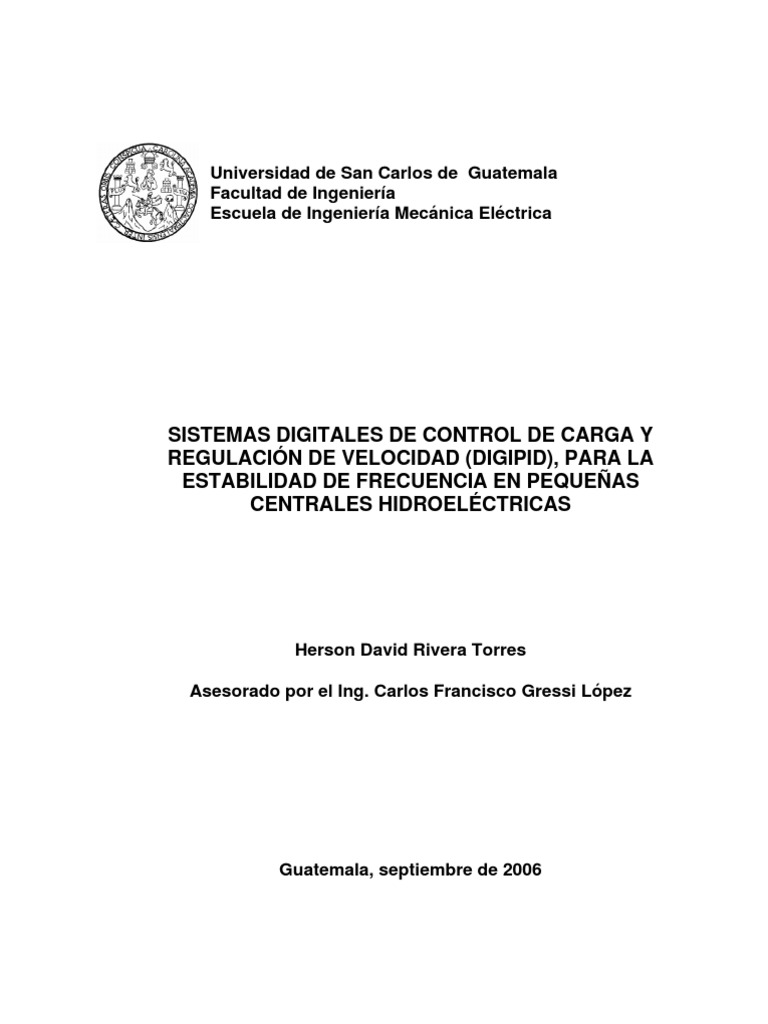 Control Digital de Carga en Hidroeléctricas | PDF | Generación ...