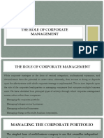 Role of Corporate Management