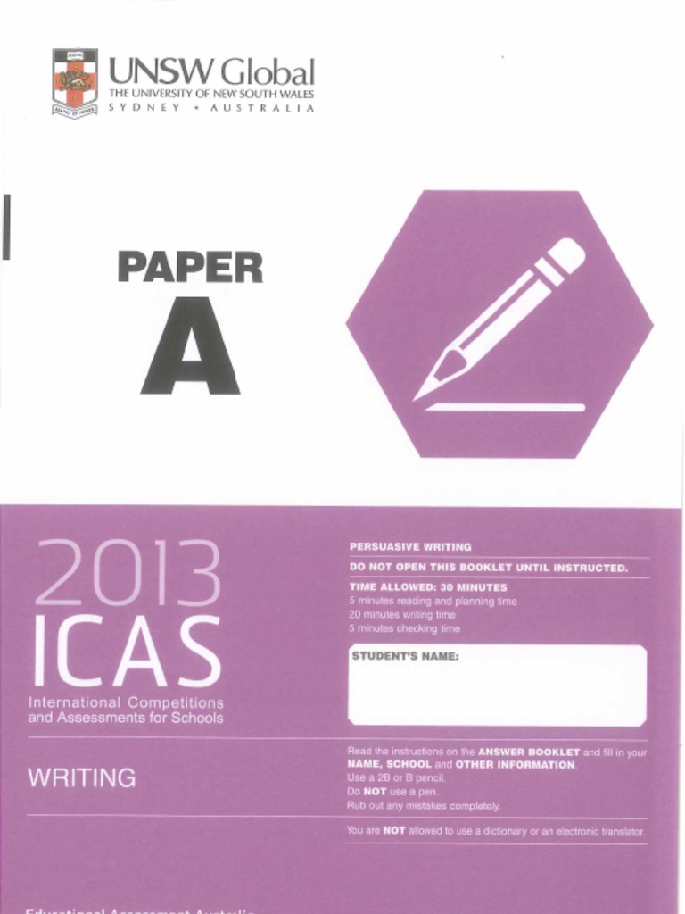 2013 Writing Paper A | PDF