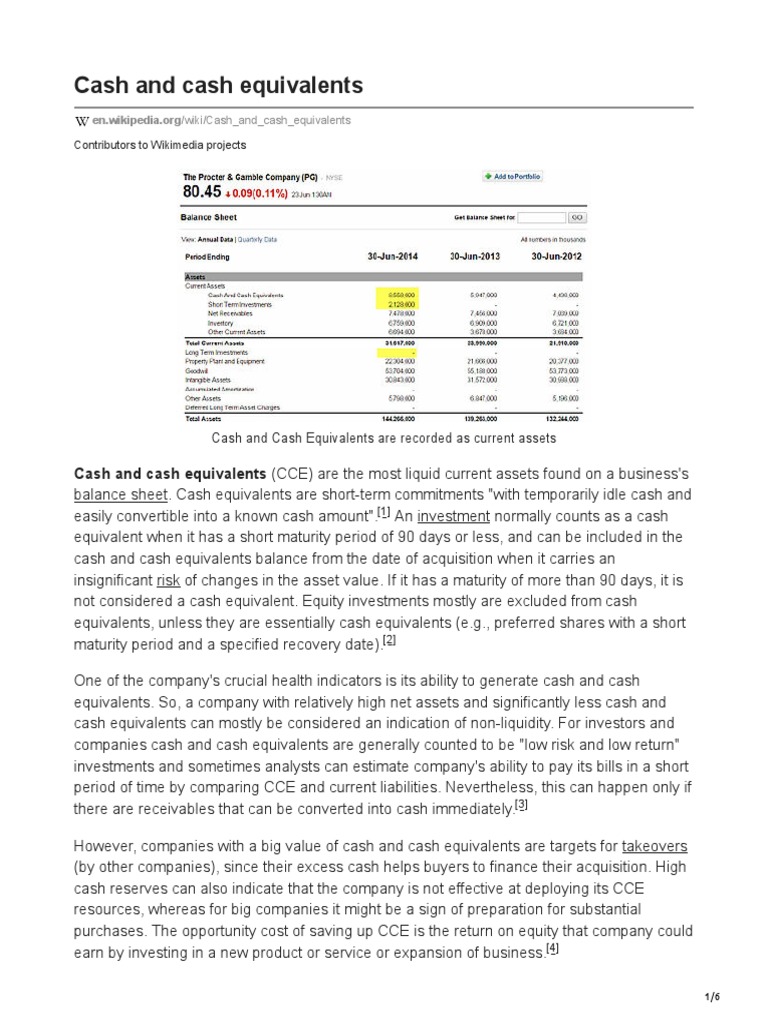 An InDepth Analysis of Cash and Cash Equivalents Definitions