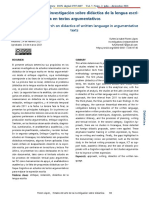 Estado Del Arte de La Investigación Sobre Didáctica de La Lengua Escri-Ta en Textos Argumentativos