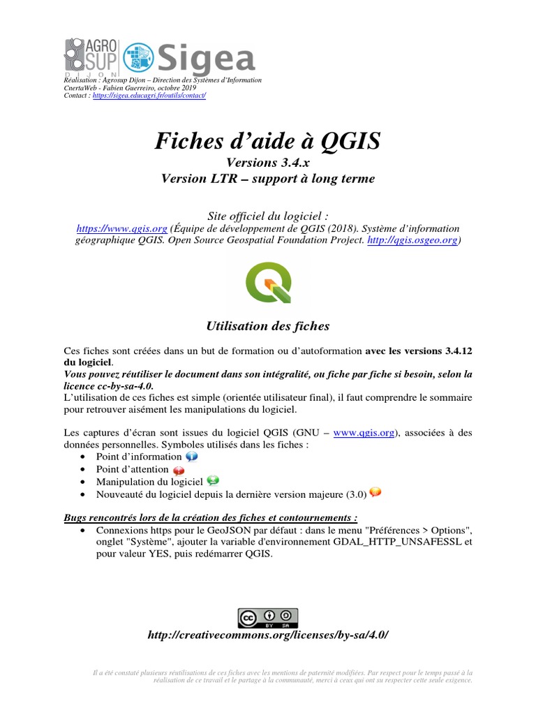 Fiches d'Aide QGIS 3.4: Guide Complet | PDF | Système d'information ...