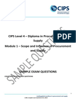 CIPS Level 4 - Diploma in Procurement and Supply Module 1 - Scope and Influence of Procurement and Supply