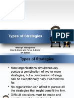 Types of Strategies: Strategic Management Fred R. David and Forest R. David 16 Edition