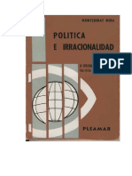 MIRA, Montserrat. Politica e irracionalidad. La tipologia de las mentalidades politicas en Karl Manheim