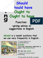 Ought To Ought To Have: Giving Advice or Suggestions in English