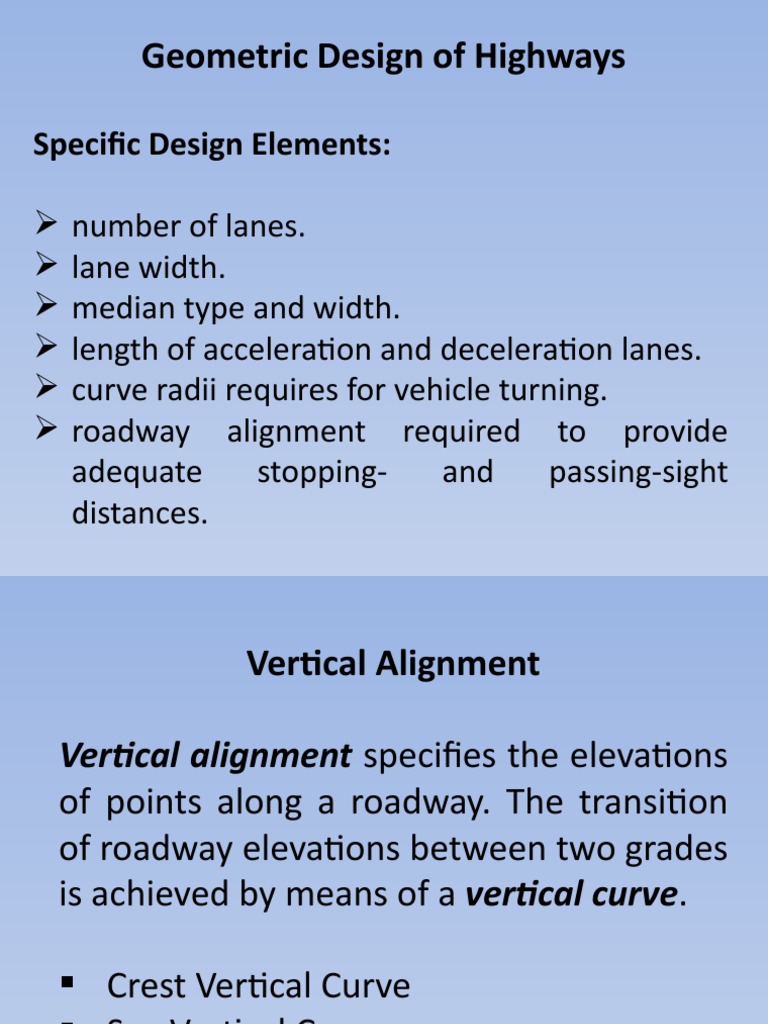 Geometric Design of Highways Part 1 PDF Geometry Mathematics