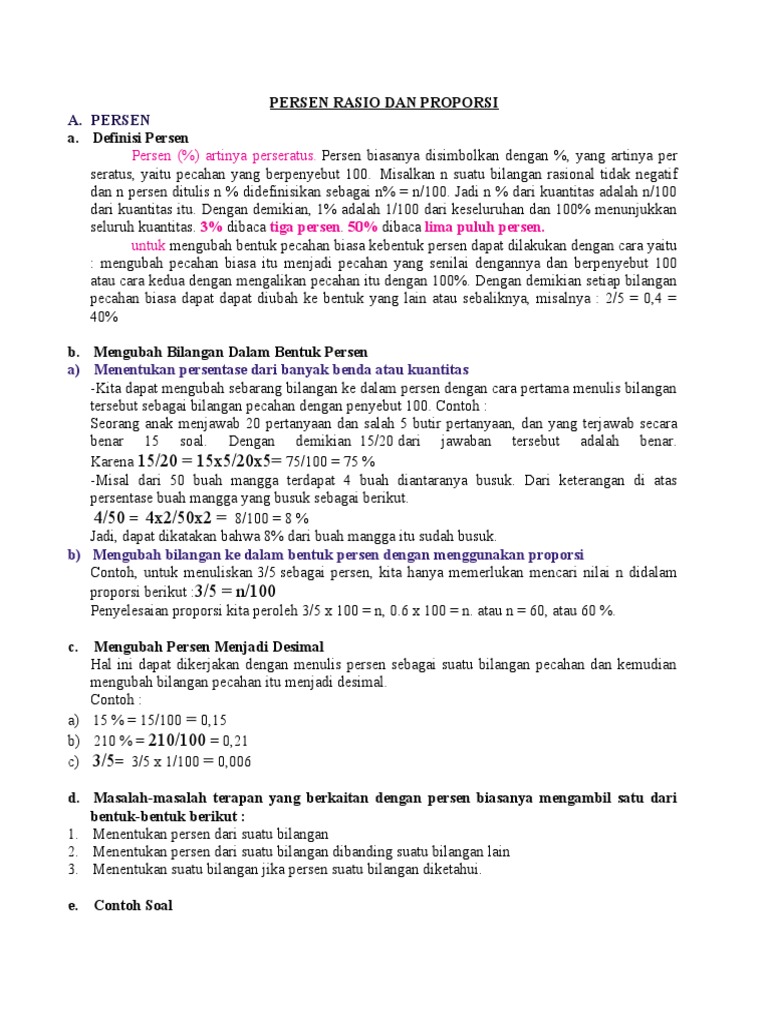 Persen Rasio Dan Proporsi | PDF