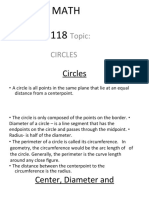 Math 118: Topic: Circles