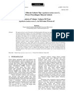 Analysis of Gaharu Oil Volume by Aquilaria malaccensis L. Type in Distillation Process