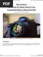 How To Convert Your Minolta MC Rokkor 58mm f1.2 Lens To Canon..