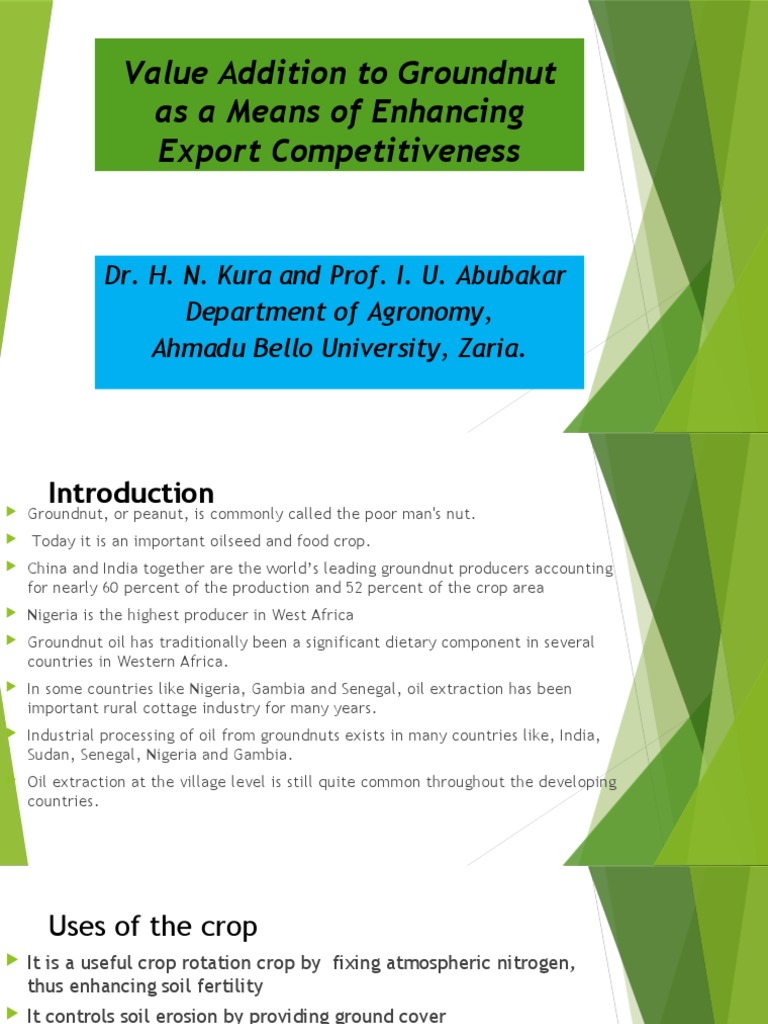 Value Addition To Groundnut As Means of Export Competitiveness NEW ...