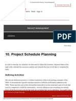 Project Schedule Planning - PM