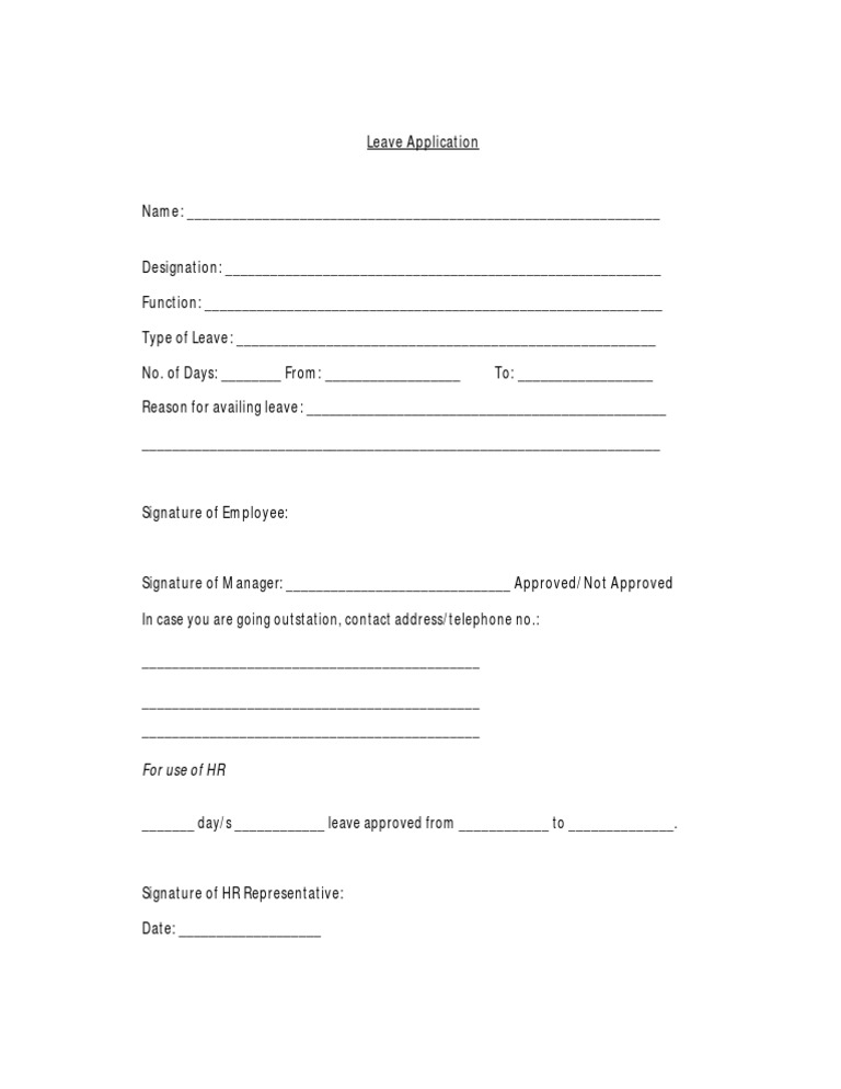 Employee Leave Application Form | PDF | Business