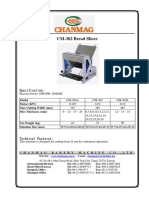 CM-302 Bread Slicer: Specification