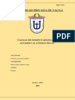 Causas de Inimputabilidad de Acuerdo Al Código Penaltaller