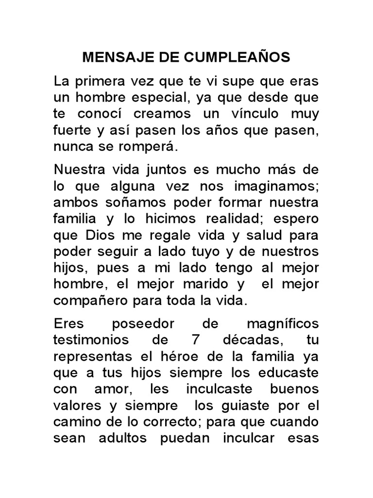 Mensaje por 70 años de Teófilo | PDF | Amor, image size:768x1024