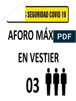 Señalización Aforo Maximo en Vestier