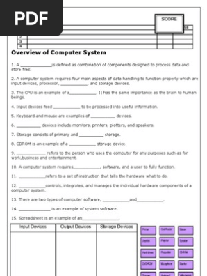 Cd Ict Worksheet La2 Form 4 Hertz Computer Data Storage
