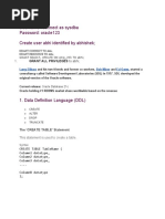 Sqlplus Username: Connect As Sysdba Password: Oracle123 Create User Abhi Identified by Abhishek