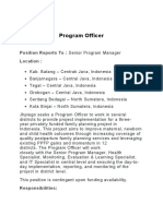 Program Officer: Position Reports To: Senior Program Manager Location