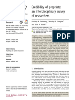 Credibility of Preprints: An Interdisciplinary Survey of Researchers