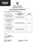 Work Immersion Schedule: Department of Education