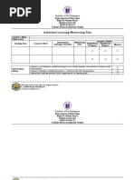 Individual Learning Monitoring Plan